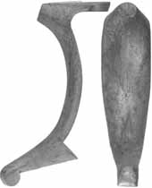 Schuetzen buttplate, wax cast steel

Overall length 5-3/16", width 1-7/16", comb 2-1/16"